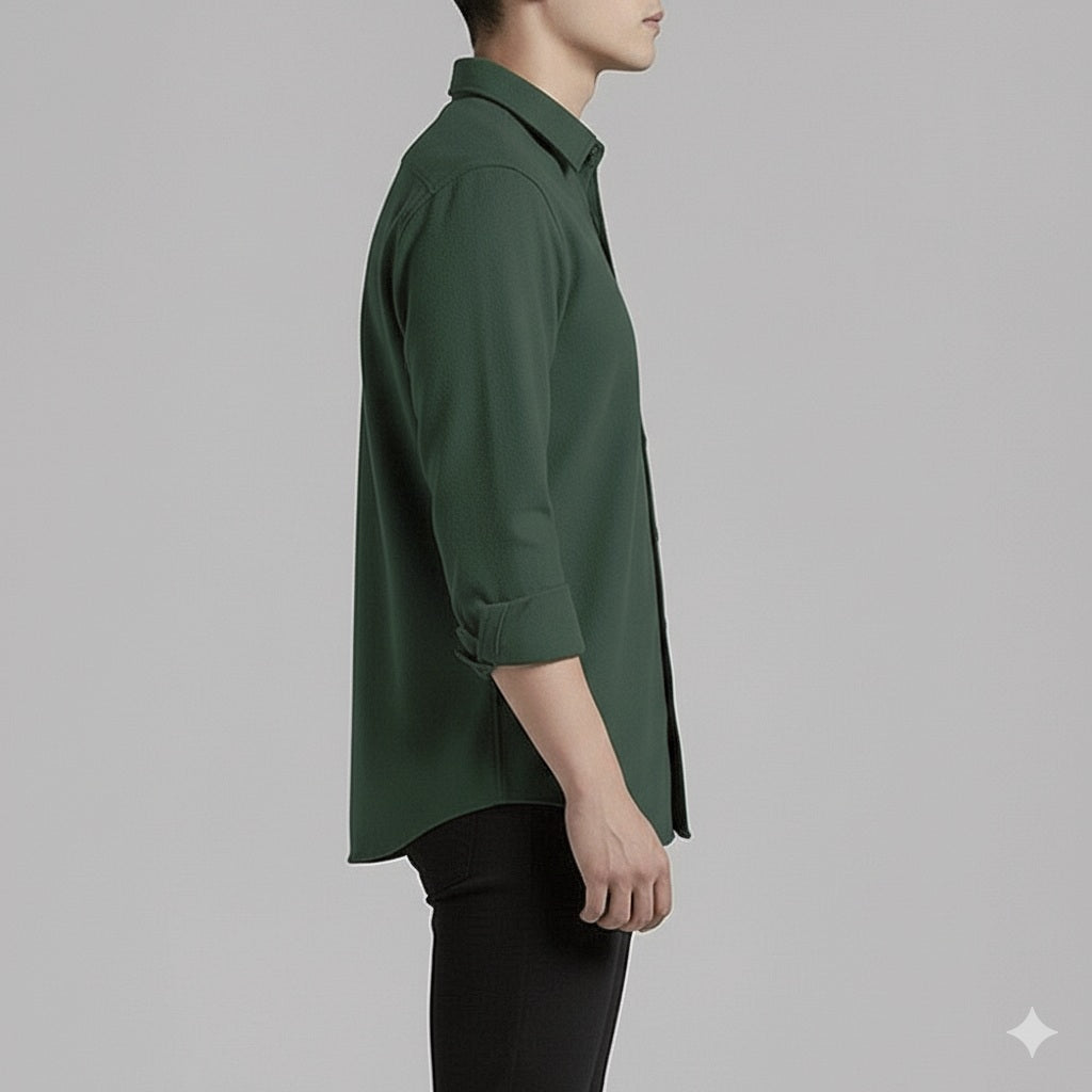 The Versatile Dark Green Button-Down Shirt