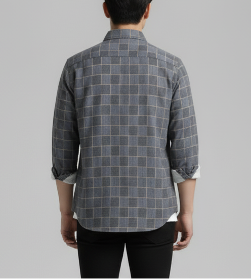 Urban Plaid Flannel Shirt - Slate Gray/Blue