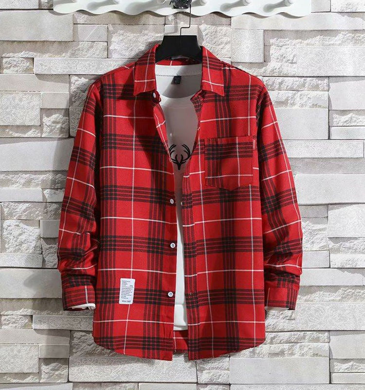 Urban Plaid Flannel Shirt - Red/Black