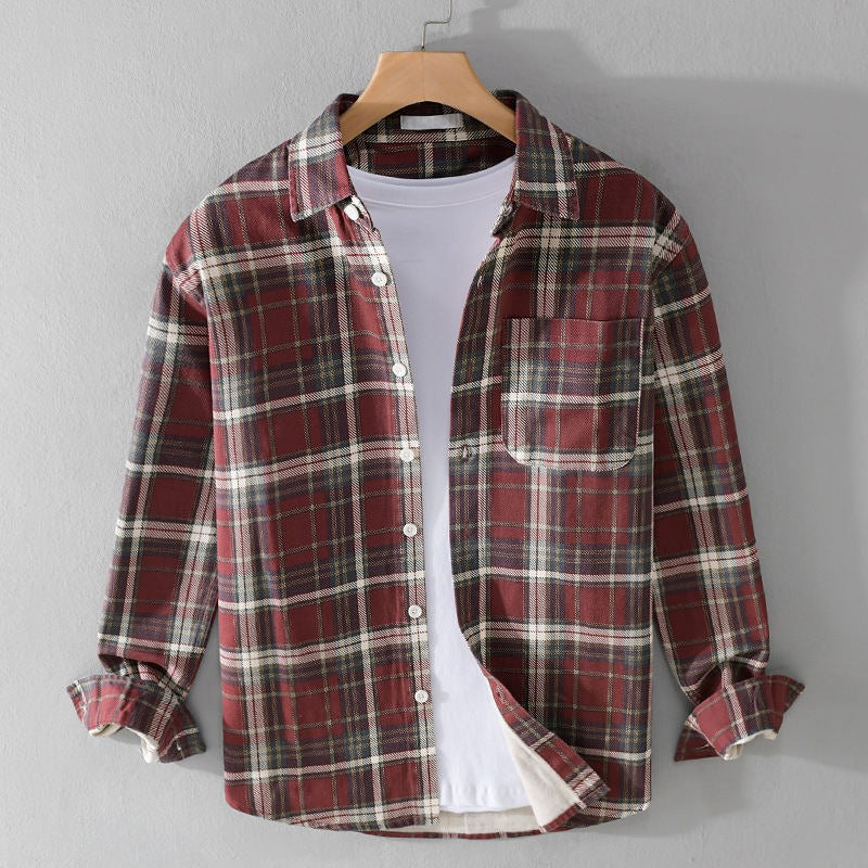 Urban Plaid Flannel Shirt Brick