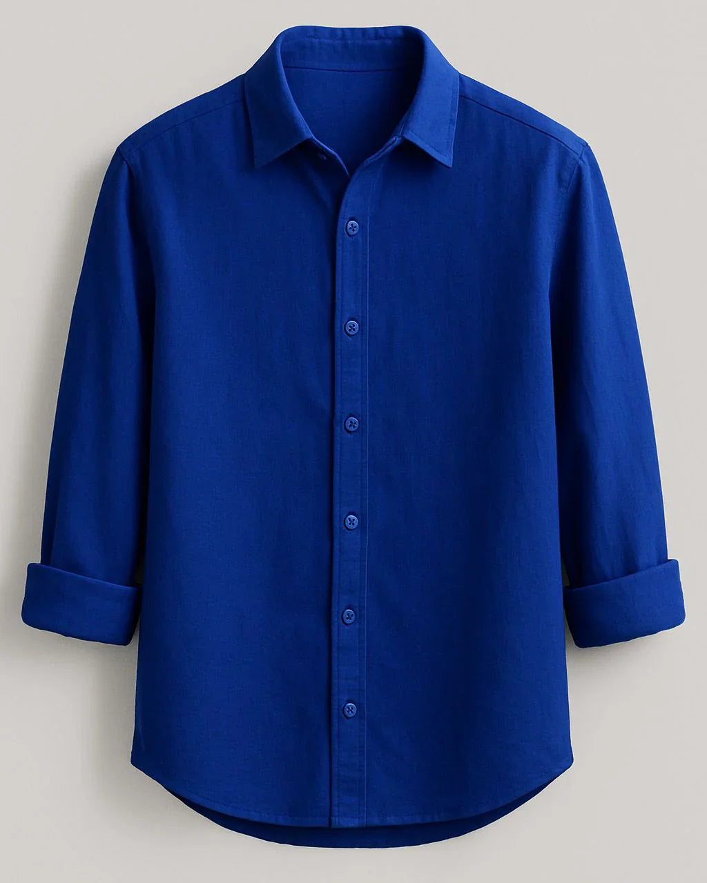 Premium Royal Blue Solid Cotton Shirt – Comfort Fit