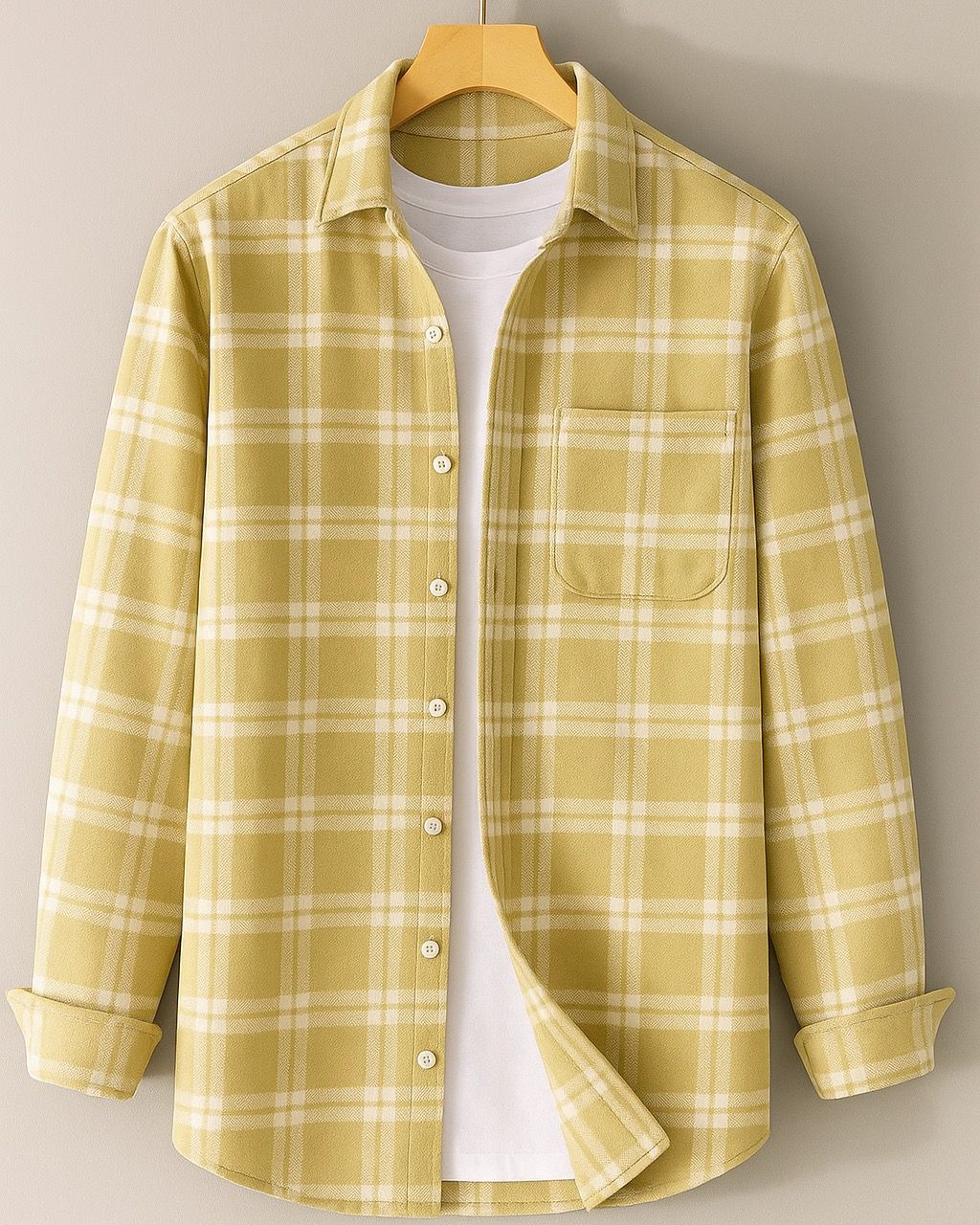 Mustard Yellow & White Premium Check Shirt – S to XXL (Soft Flannel Look)