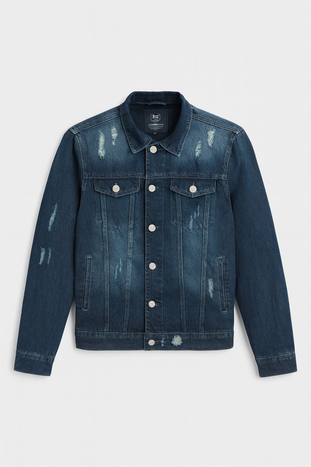 Premium Distressed Denim Jacket — Men (S to XXL) 🔥