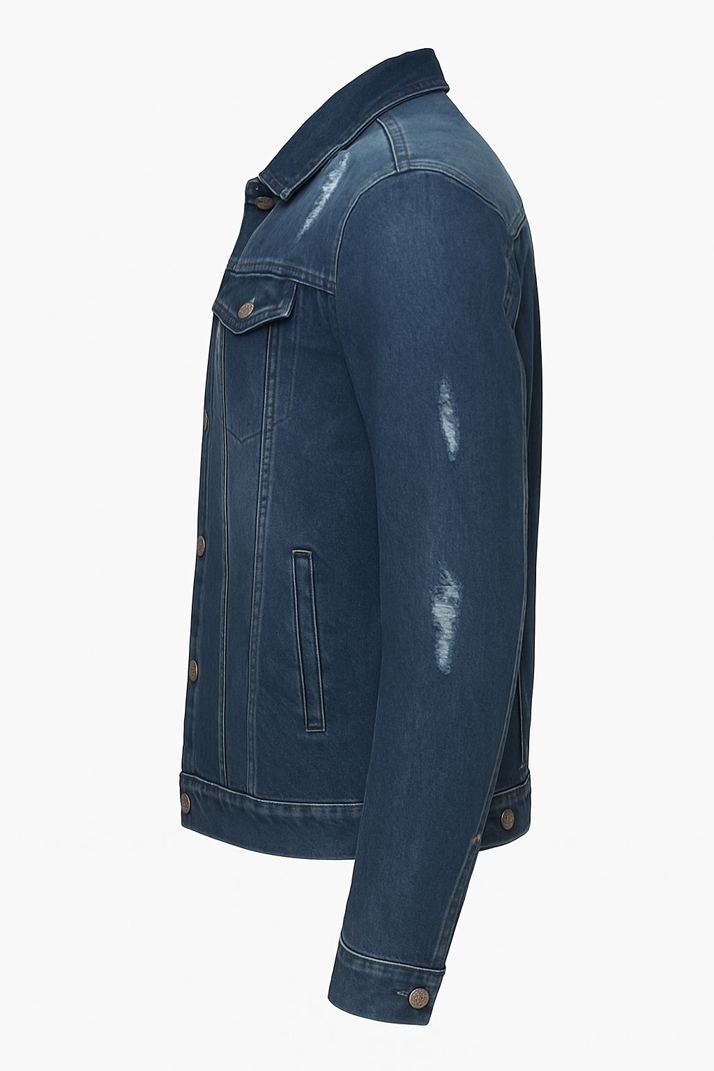 Premium Distressed Denim Jacket — Men (S to XXL) 🔥